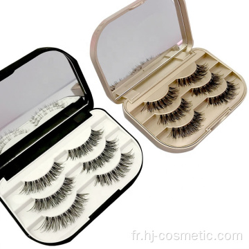 Approvisionnement direct d&#39;usine 3 paires de marques privées False Eyelashes / Fales lashes Vente en gros Cheap Eyelashes 3D cils de vison